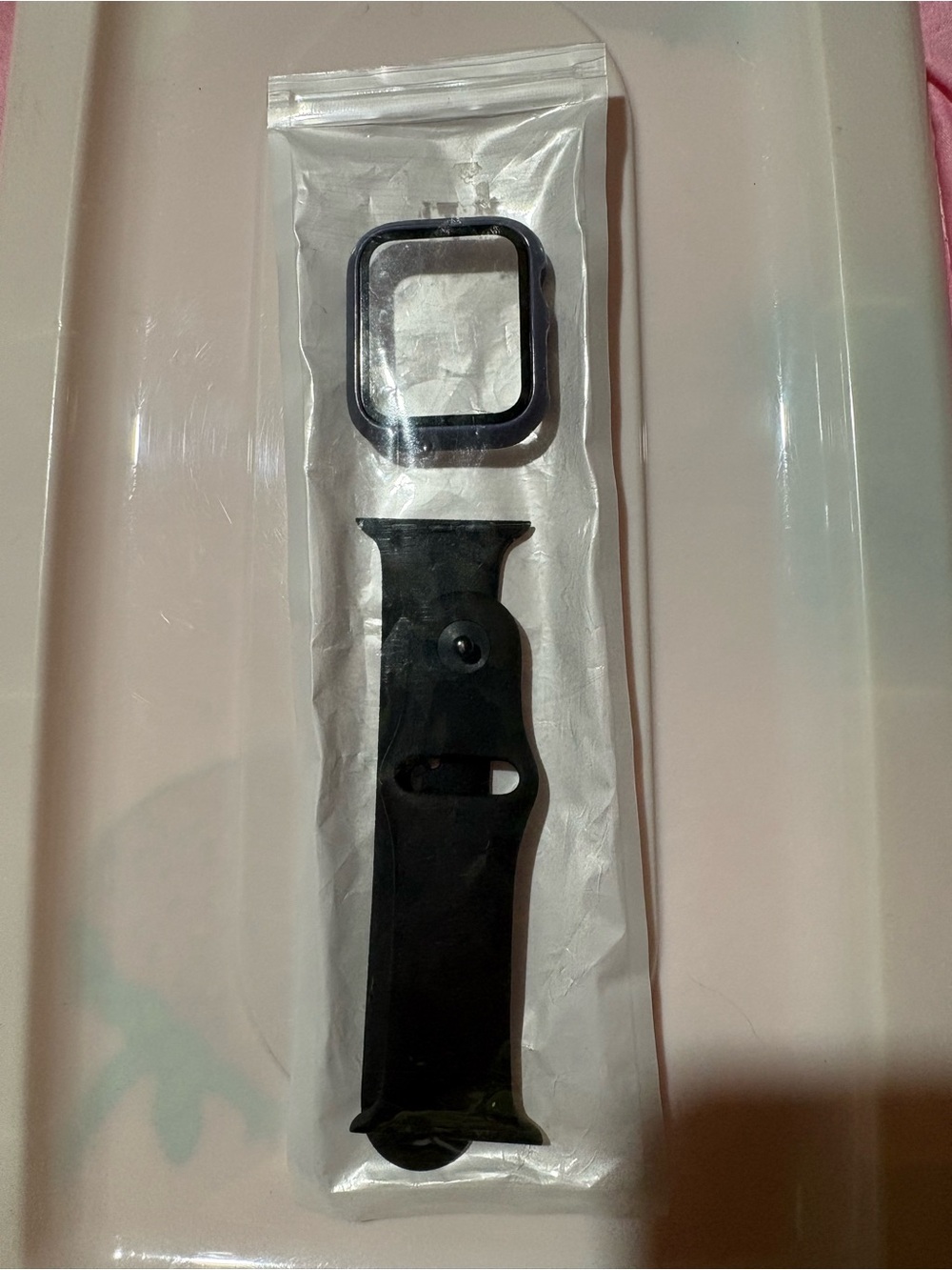 Black Silicone Smartwatch Band with Protective Case